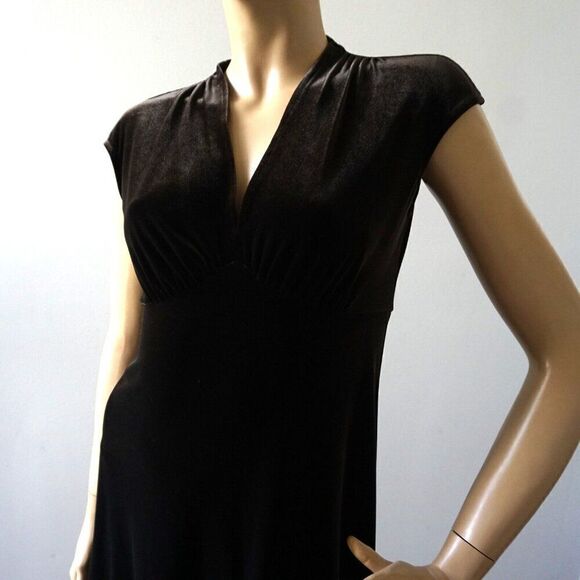 Lizzatti Empire Waist Dress Size 4 Chocolate Brown Velvet Y2K - Picture 2 of 7